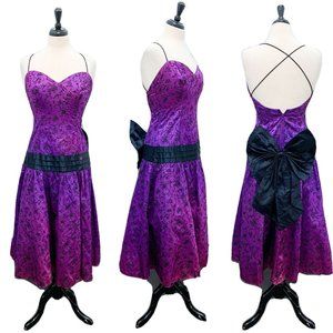 Gunne Sax Vintage 1980s Drop Waist Formal Dress